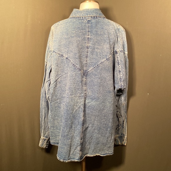 Vintage 90s Club Kraze acid wash denim blouse - Picture 3 of 5